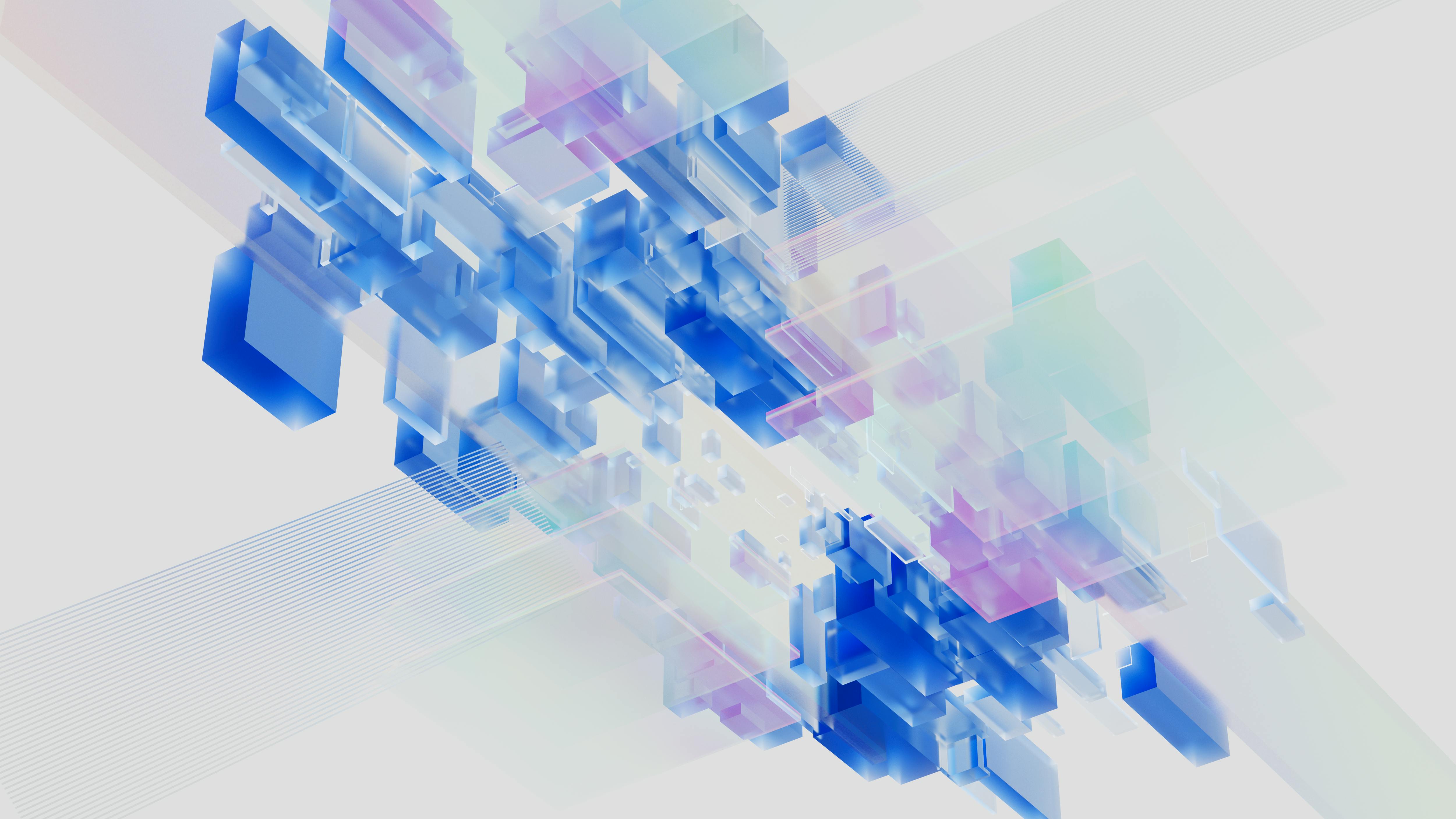 Blue abstract shapes representing AI